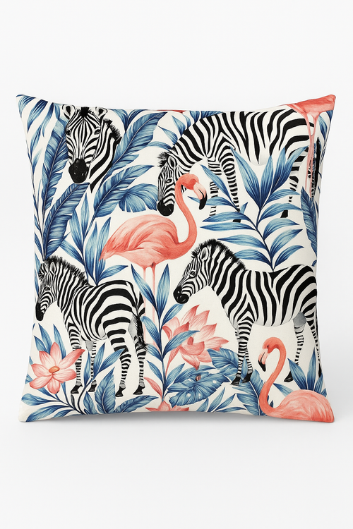 housse de coussin motif flamant rose pour une touche décorative