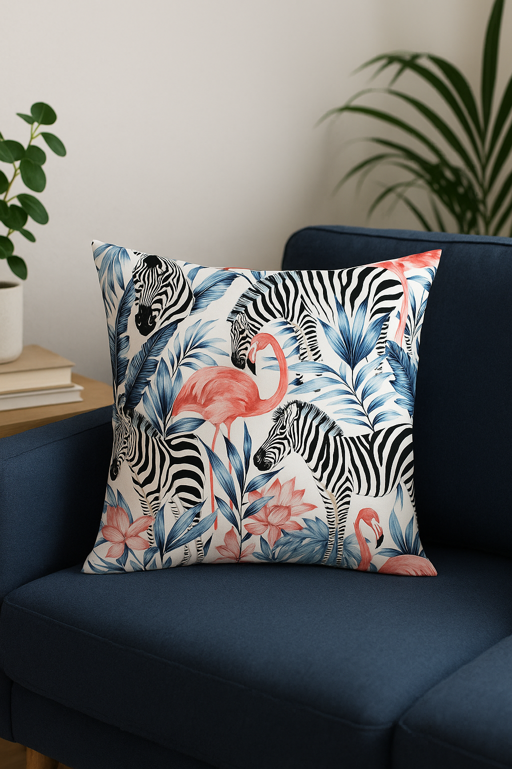 housse de coussin motif flamant rose pour une touche décorative - vue 3 sur 2