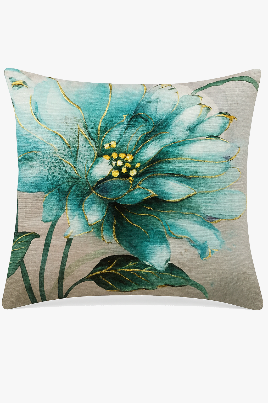 housse de coussin à motif floral ginkgo pour décoration intérieure