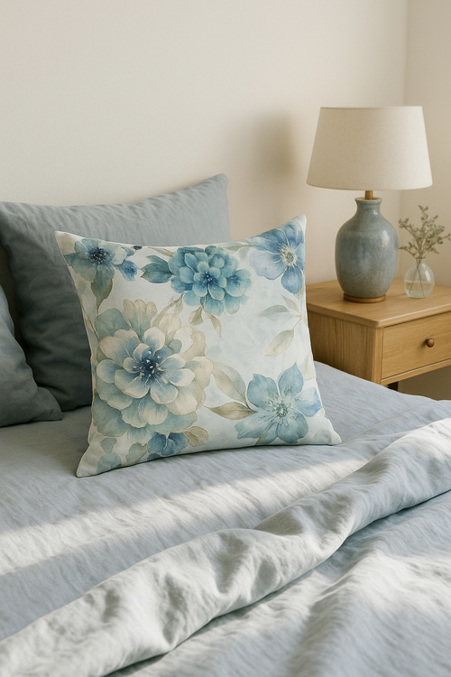 housse de coussin motif floral ginkgo pour déco intérieure - vue 2 sur 2