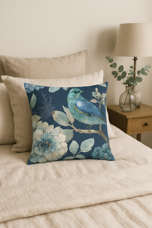 housse de coussin motif floral ginkgo pour décoration intérieure
