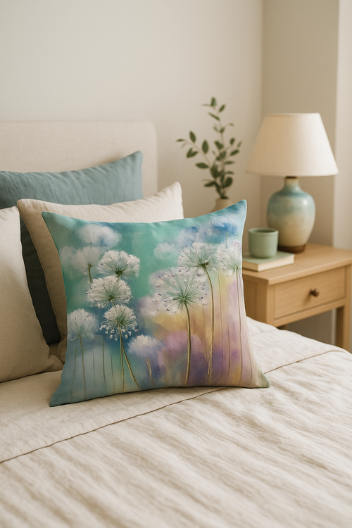 housse de coussin motif floral ginkgo pour décoration intérieure - vue 2 sur 2
