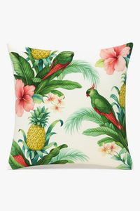 housse de coussin motif perroquet style tropical pour canapé