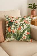 housse de coussin motif perroquet style tropical pour salon