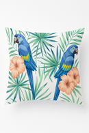 housse de coussin motif perroquet tropical pour salon