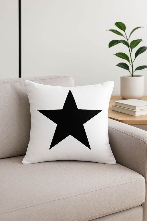 housse de coussin noir et blanc géométrique moderne décorative - vue 2 sur 2