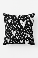 housse de coussin noire et blanche géométrique moderne et épurée