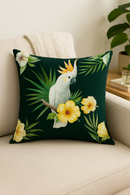 housse de coussin perroquet tropical pour canapé ou salon