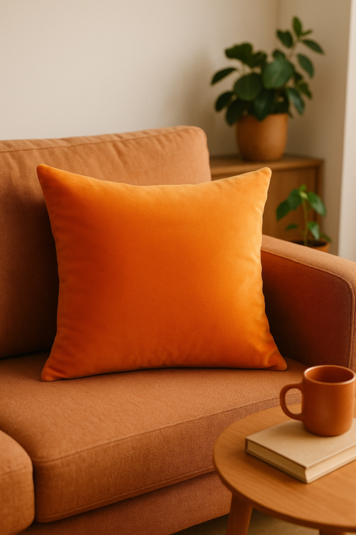housse de coussin personnalisée en peluche douce style minimaliste