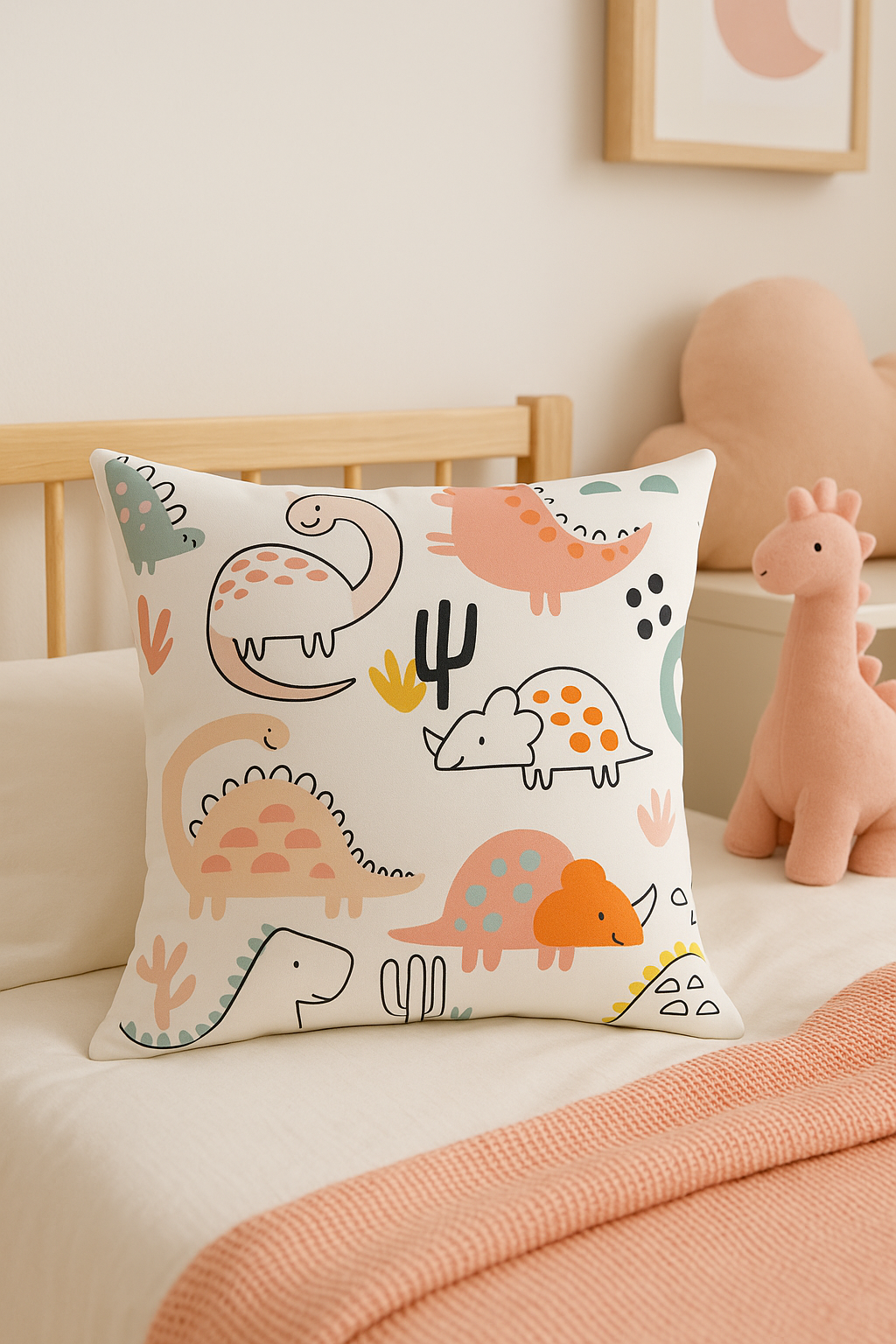 housse de coussin petit dinosaure décoration luxe pour maison - vue 3 sur 2