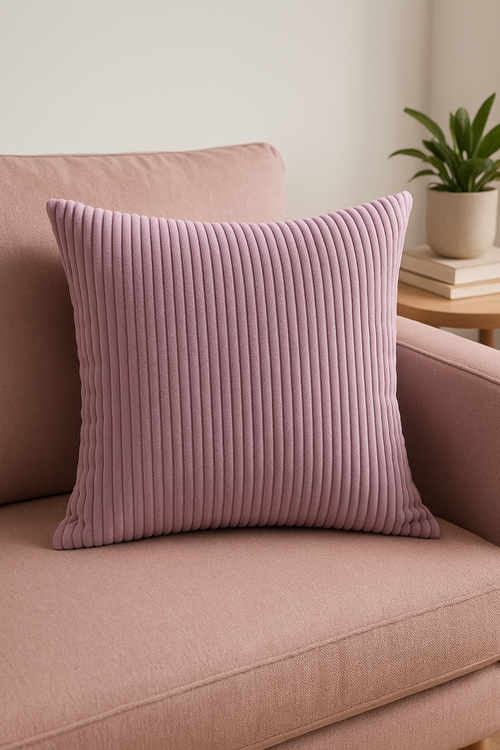 housse de coussin rayée en velours côtelé personnalisable 65x65 70x70 cm