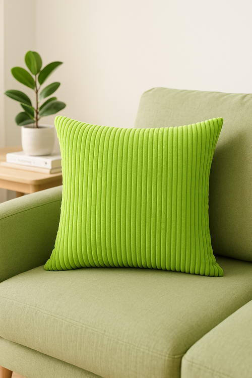 housse de coussin rayée en velours côtelé personnalisée 65x65 ou 70x70 cm - vue 2 sur 2