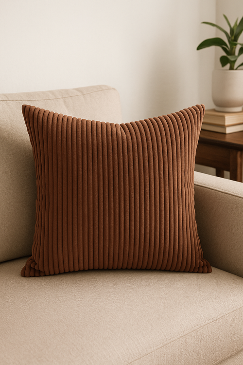 housse de coussin rayée en velours côtelé personnalisée grande taille
