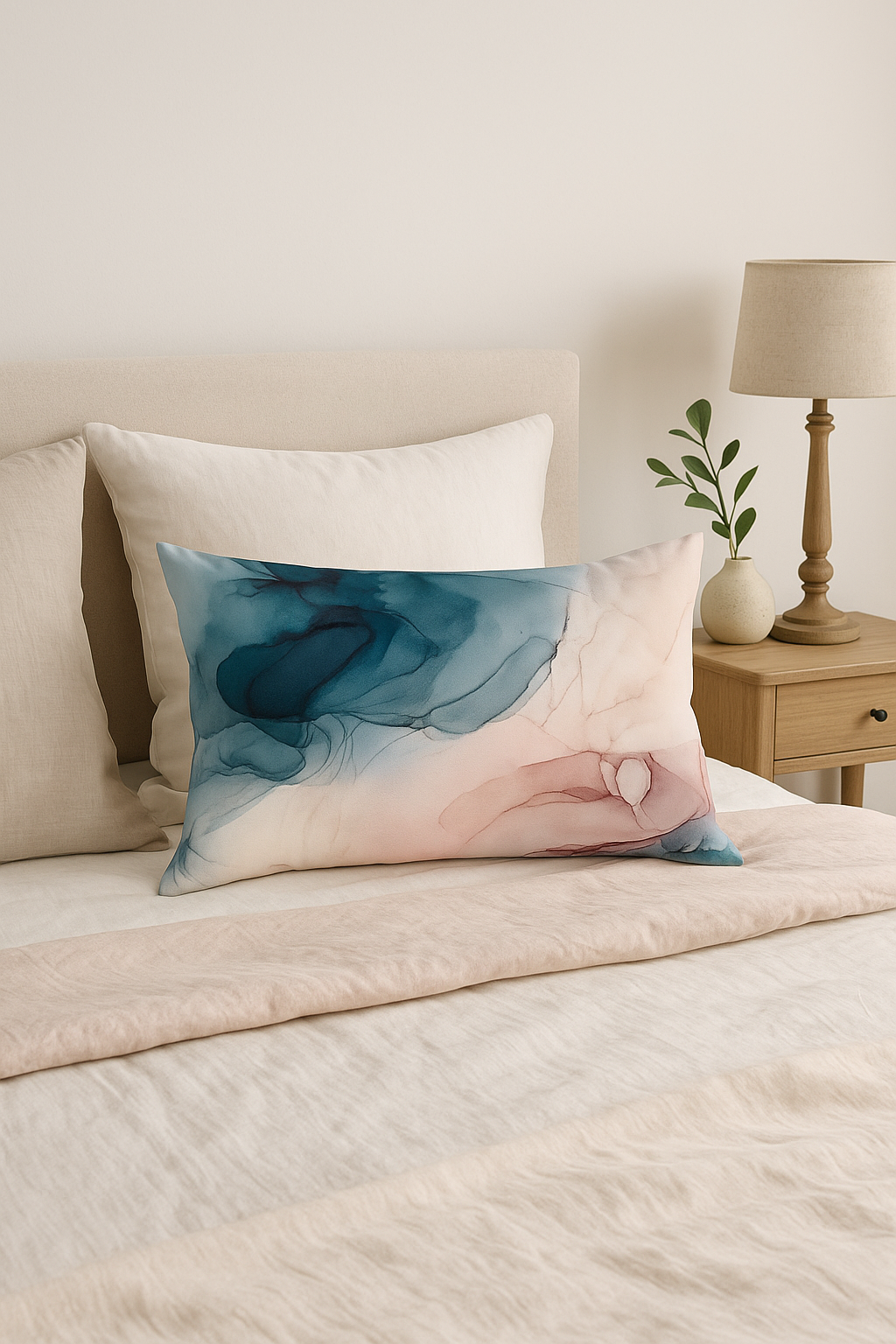 housse de coussin rectangulaire 30 x 50 cm rayures aquarelle chinoises - vue 3 sur 2