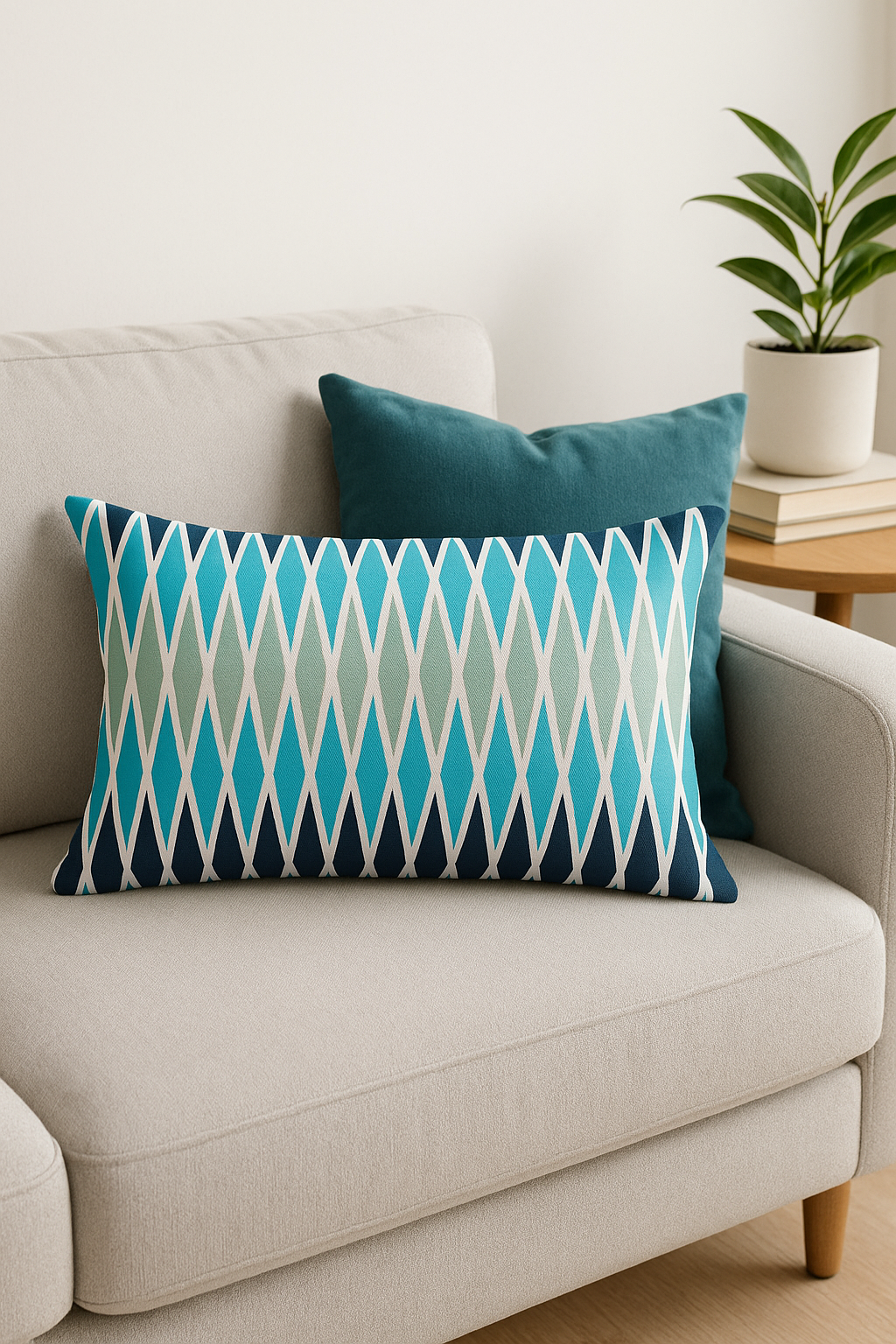 housse de coussin rectangulaire à motif géométrique coloré 30x50 cm - vue 3 sur 2