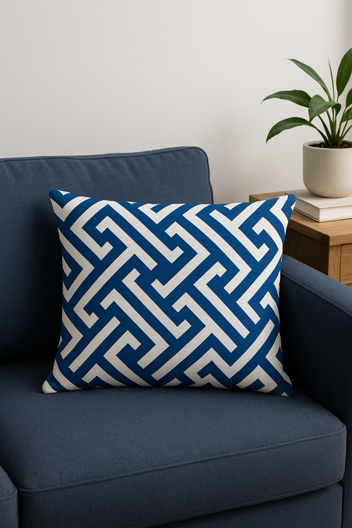 housse de coussin rectangulaire animaux marins bleus 30 x 50 cm - vue 2 sur 2