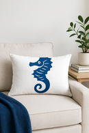 housse de coussin rectangulaire bleu motif animaux marins 30 x 50 cm