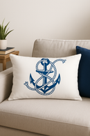 housse de coussin rectangulaire bleu motif animaux marins 30 x 50 cm