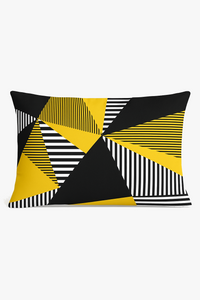 housse de coussin rectangulaire géométrique à rayures colorées 30x50 cm