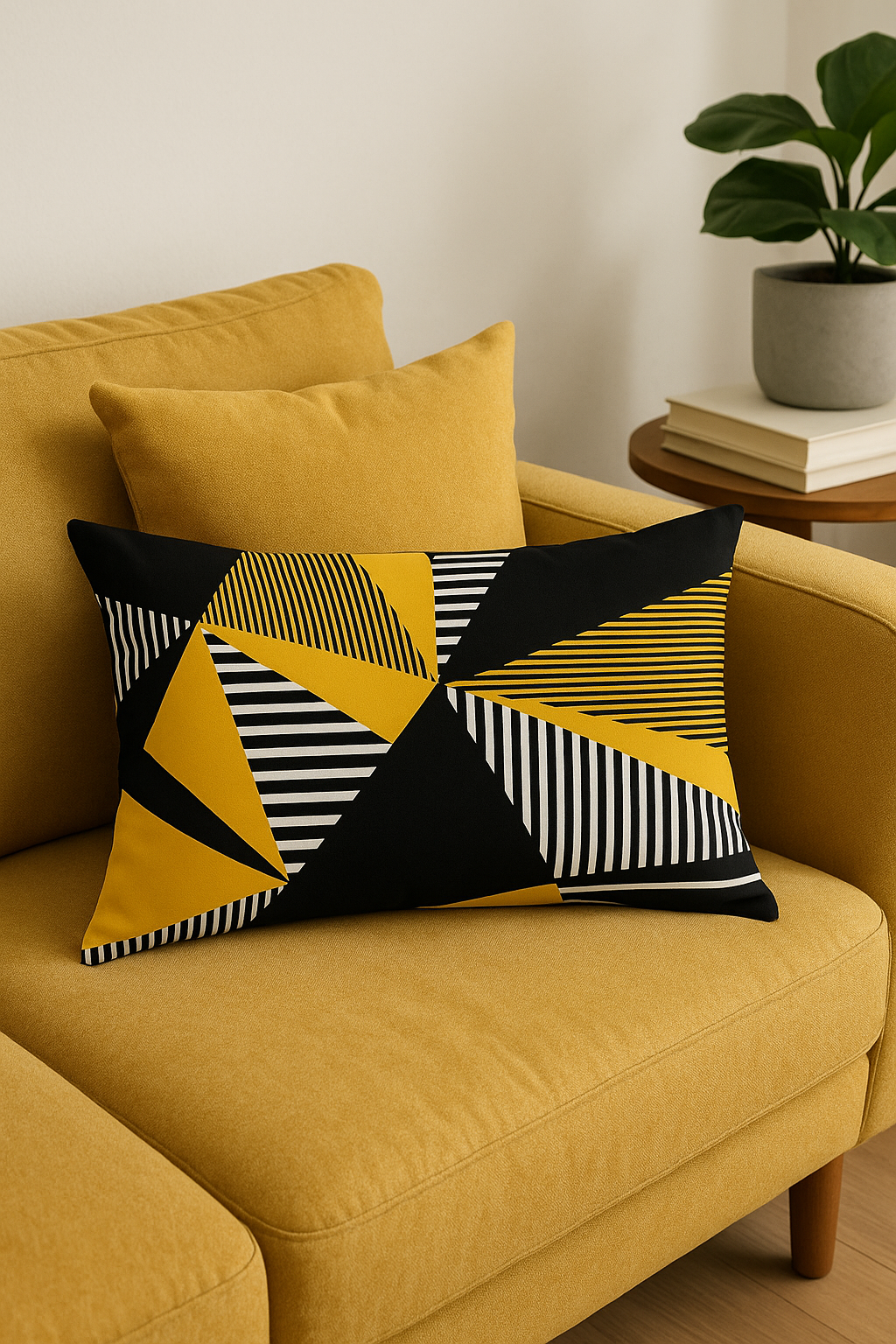 housse de coussin rectangulaire géométrique à rayures colorées 30x50 cm - vue 3 sur 2