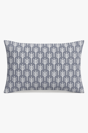 housse de coussin rectangulaire motif géométrique gris patchwork décoratif