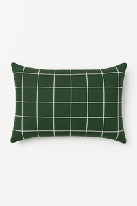 housse de coussin rectangulaire motif géométrique arc-en-ciel et végétal