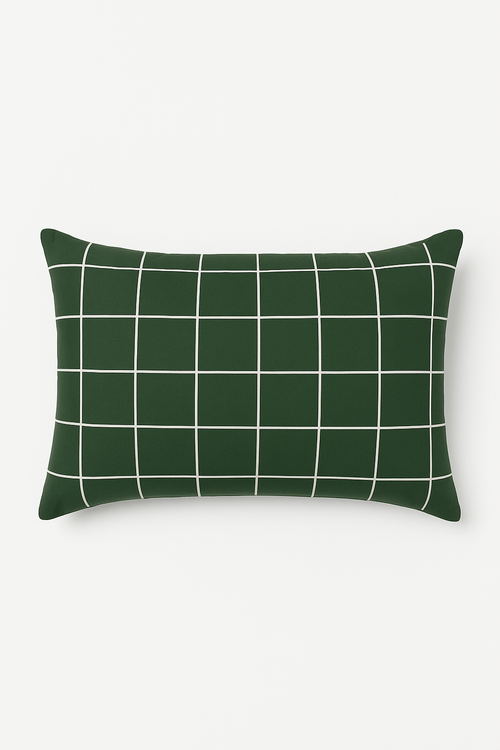 housse de coussin rectangulaire motif géométrique arc-en-ciel et végétal