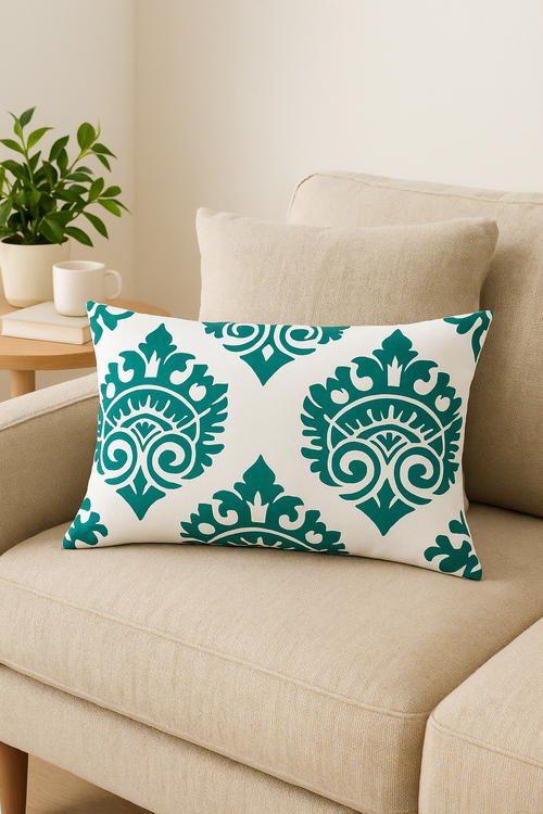 housse de coussin rectangulaire motif géométrique coloré 30 x 50 cm