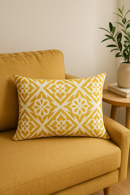housse de coussin rectangulaire motif géométrique coloré 30 x 50 cm