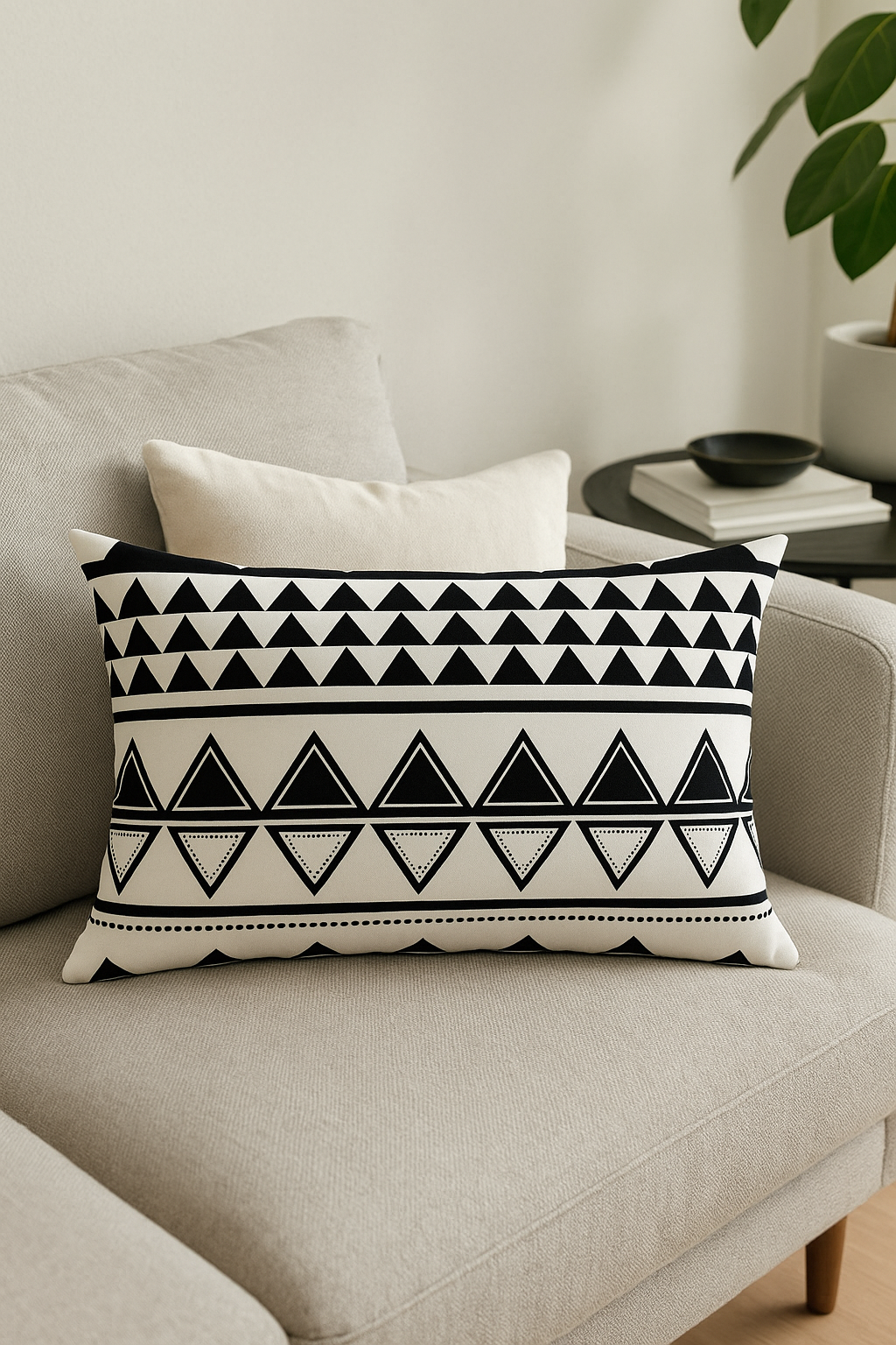 housse de coussin rectangulaire motif géométrique coloré 30 x 50 cm - vue 3 sur 2