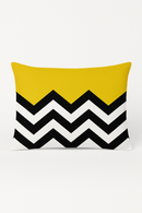 housse de coussin rectangulaire motif géométrique jaune rouge 30 x 50 cm
