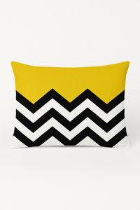 housse de coussin rectangulaire motif géométrique jaune rouge 30 x 50 cm