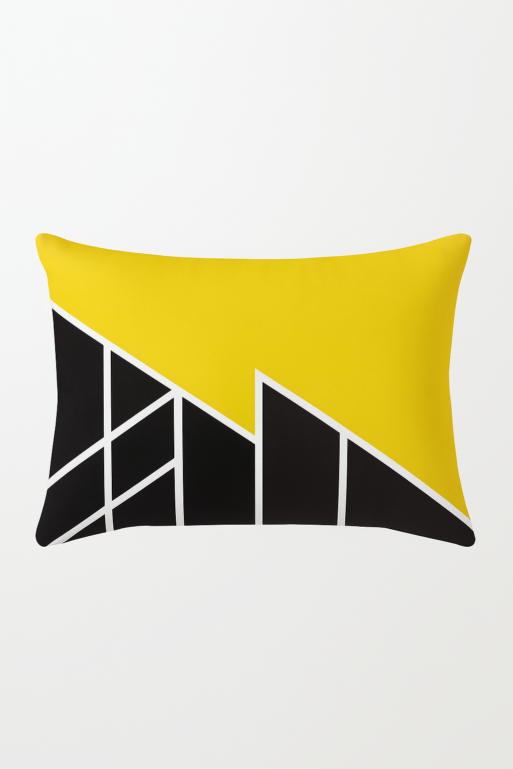 housse de coussin rectangulaire motif géométrique jaune rouge 30 x 50 cm