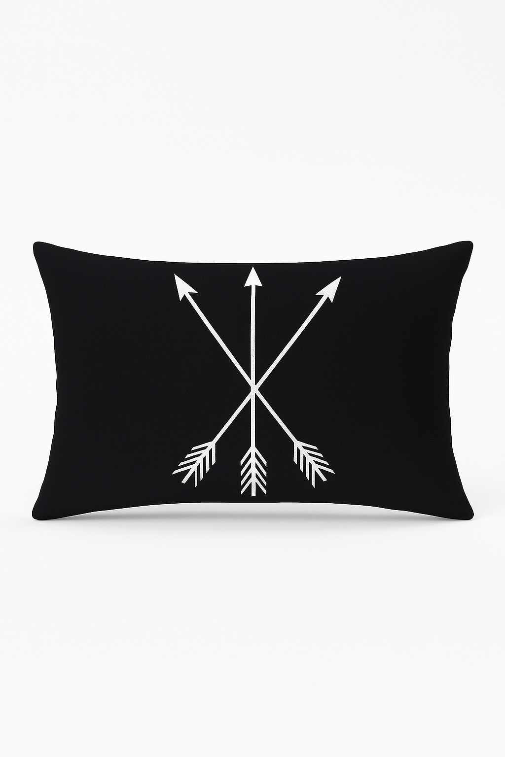 housse de coussin rectangulaire motif géométrique noir et blanc 30x50 cm
