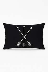 housse de coussin rectangulaire motif géométrique noir et blanc 30x50 cm