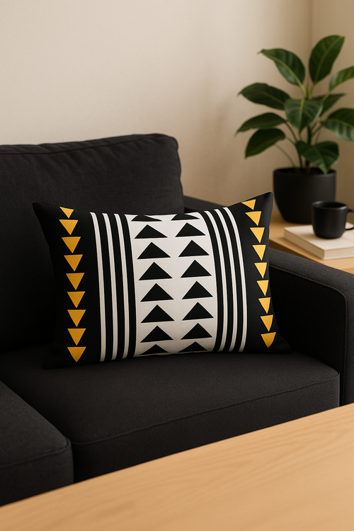 housse de coussin rectangulaire motif géométrique nordique coloré 30x50 cm