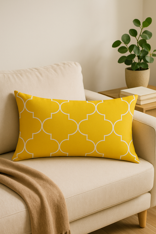 housse de coussin rectangulaire motif mandala géométrique 30 x 50 cm - vue 2 sur 2