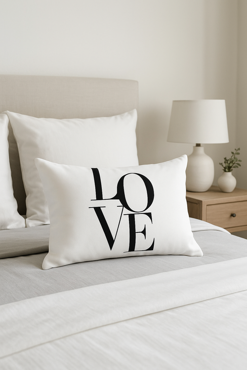 housse de coussin rectangulaire noir et blanc marbré 30 x 50 cm - vue 3 sur 2