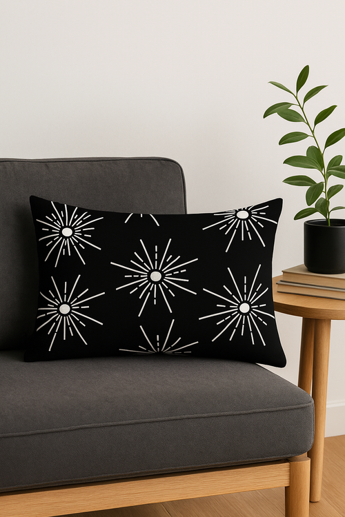 housse de coussin rectangulaire polyester motif mandala élégant 30x50 cm - vue 2 sur 2