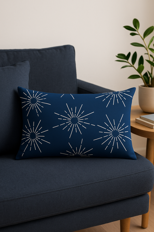 housse de coussin rectangulaire polyester motif mandala géométrique élégant - vue 2 sur 2