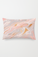 housse de coussin rose à motif géométrique tendance décorative