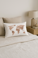 housse de coussin rose motif géométrique décoratif tendance pour la maison