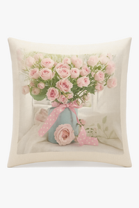 housse de coussin rose motif nordique pour décoration élégante