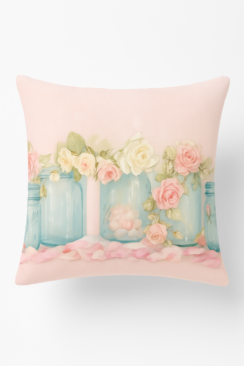 housse de coussin rose motif nordique pour décoration élégante