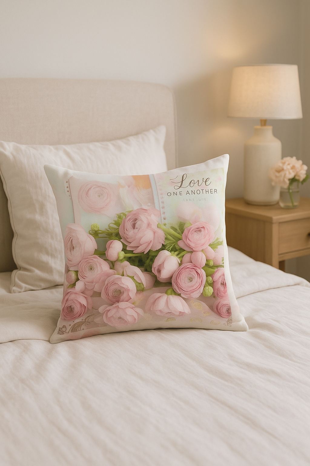 housse de coussin rose motif nordique pour décoration élégante - vue 3 sur 2