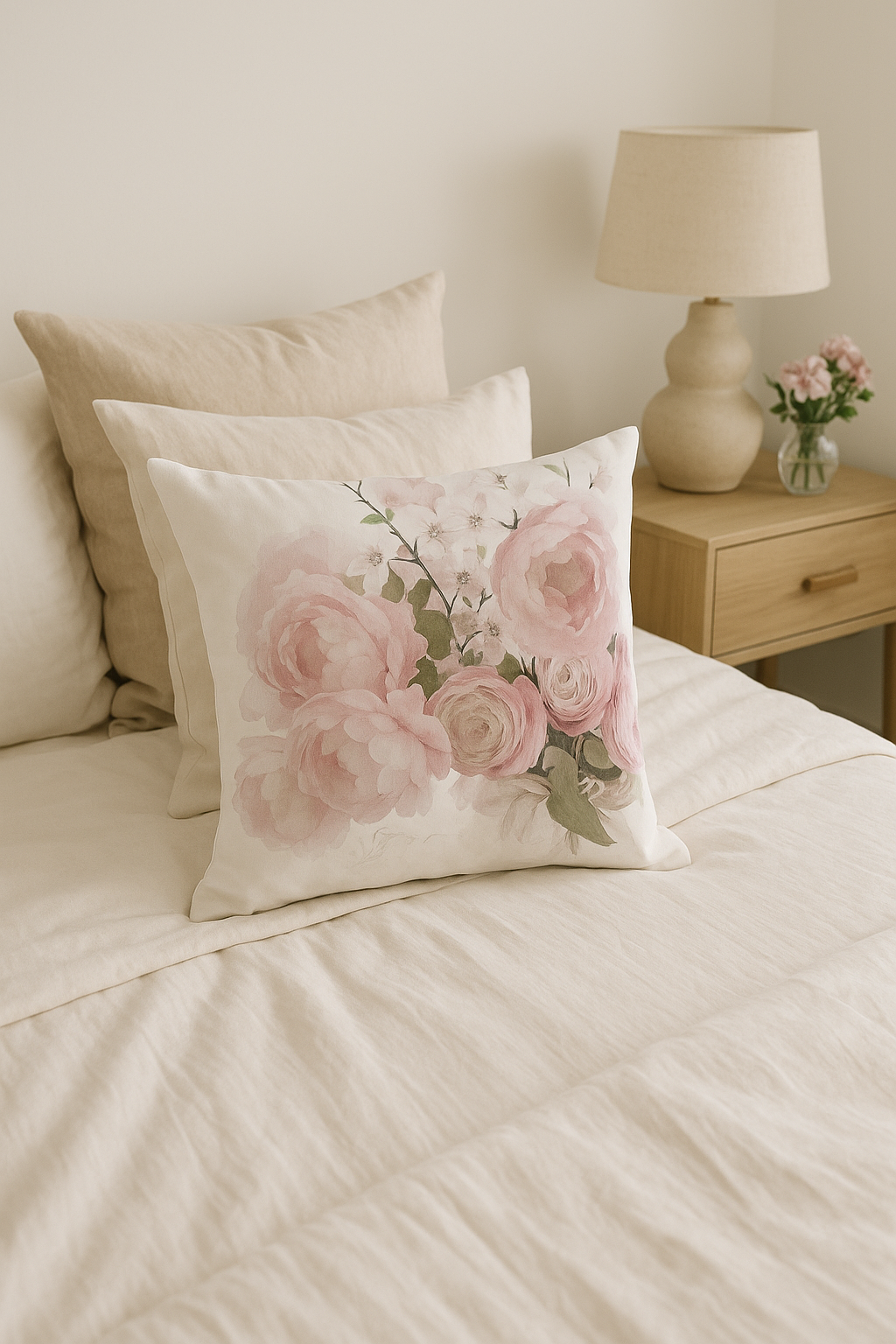 housse de coussin rose style nordique pour décoration élégante - vue 3 sur 2