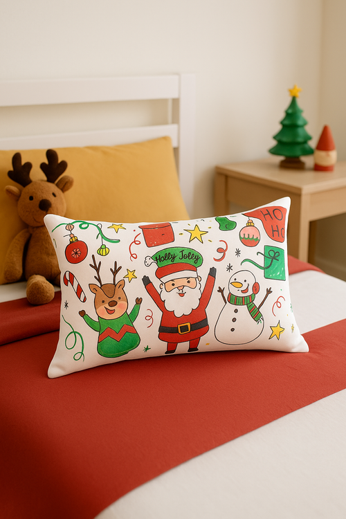 housse de coussin rouge de noël décoration intérieure élégante et festive - vue 2 sur 2