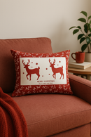 housse de coussin rouge de noël pour décoration intérieure