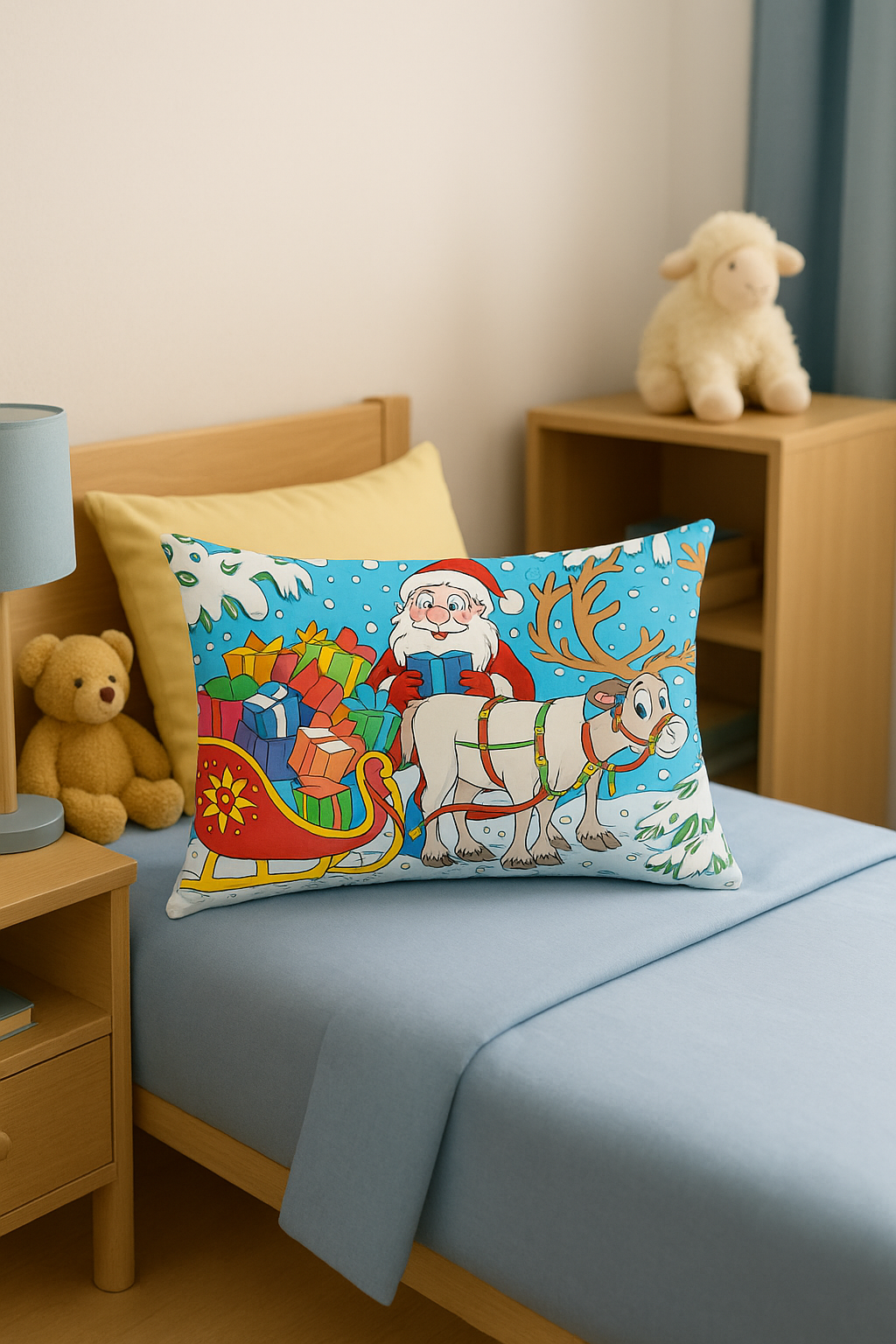 housse de coussin rouge de noël pour décoration intérieure - vue 2 sur 2