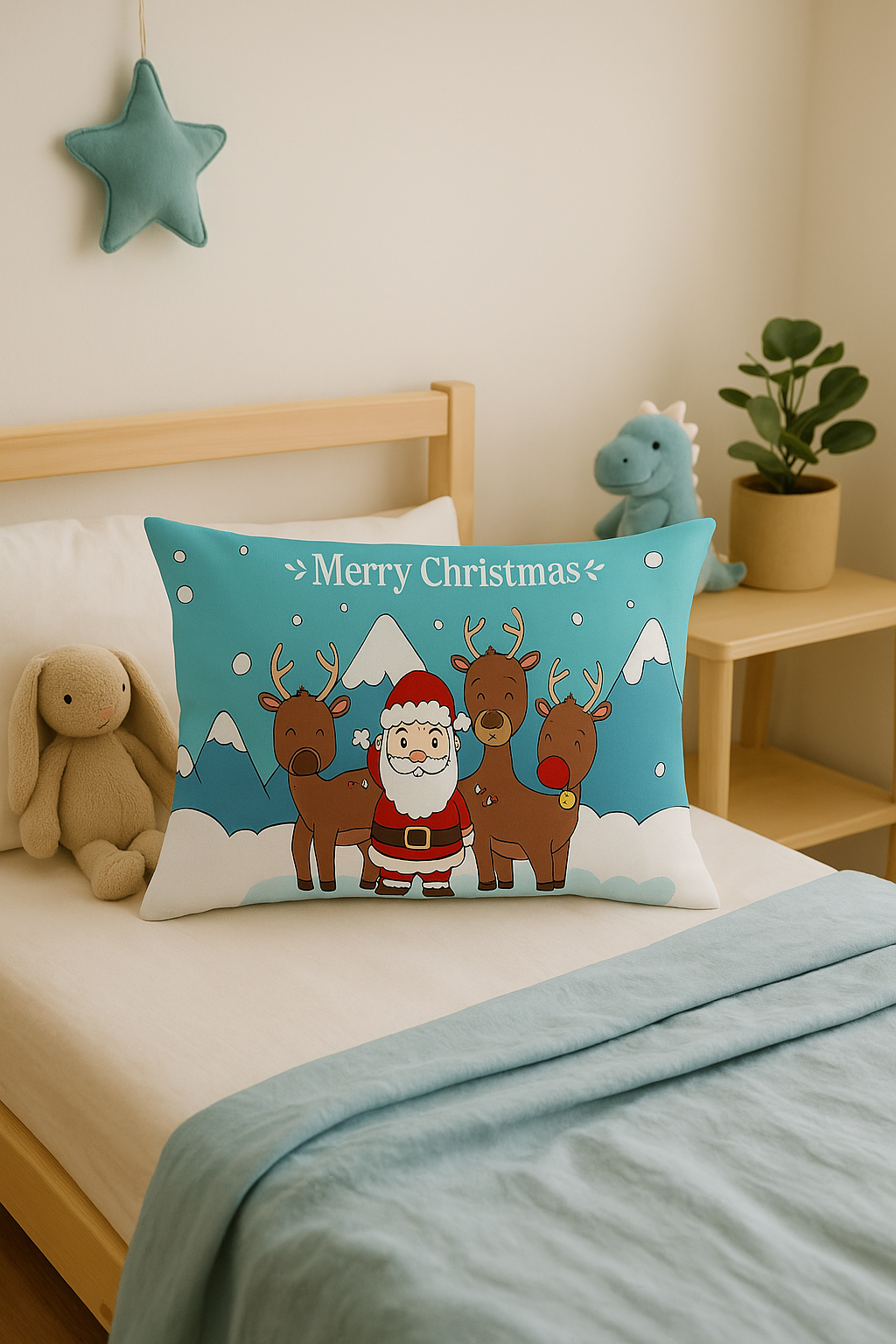 housse de coussin rouge de Noël pour décoration intérieure - vue 2 sur 2